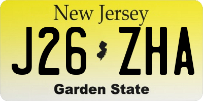 NJ license plate J26ZHA