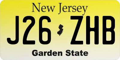 NJ license plate J26ZHB
