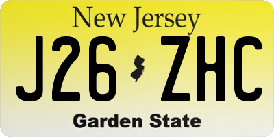 NJ license plate J26ZHC