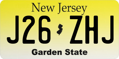 NJ license plate J26ZHJ