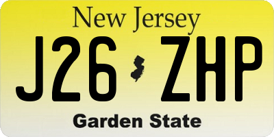 NJ license plate J26ZHP