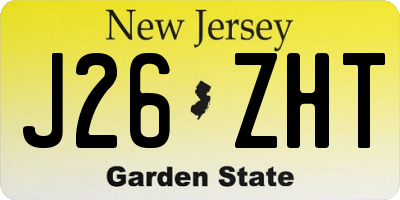 NJ license plate J26ZHT