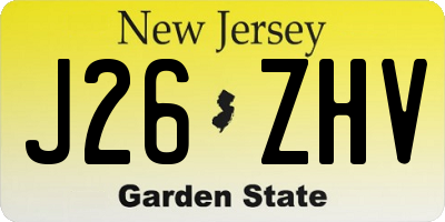 NJ license plate J26ZHV