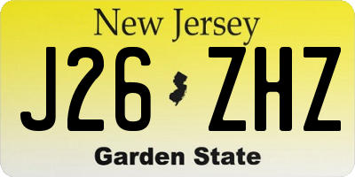 NJ license plate J26ZHZ