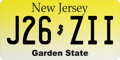 NJ license plate J26ZII