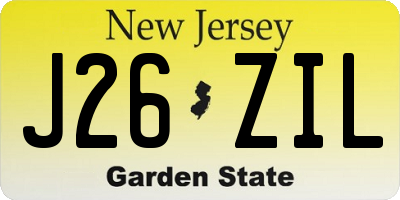 NJ license plate J26ZIL