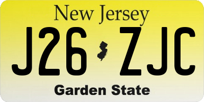 NJ license plate J26ZJC