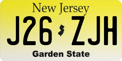 NJ license plate J26ZJH