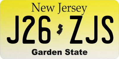 NJ license plate J26ZJS