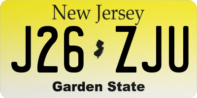 NJ license plate J26ZJU