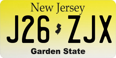 NJ license plate J26ZJX