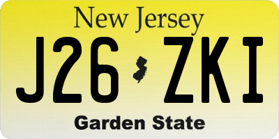 NJ license plate J26ZKI