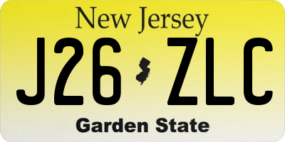 NJ license plate J26ZLC