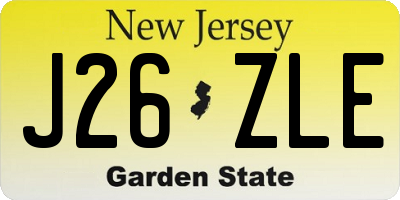 NJ license plate J26ZLE