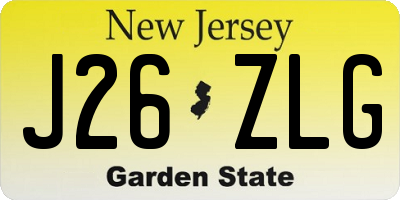 NJ license plate J26ZLG