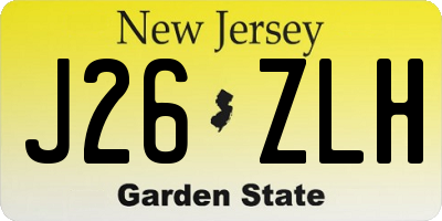 NJ license plate J26ZLH