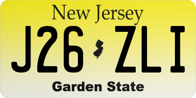 NJ license plate J26ZLI