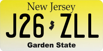 NJ license plate J26ZLL