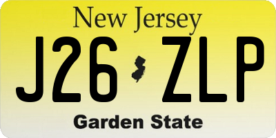NJ license plate J26ZLP