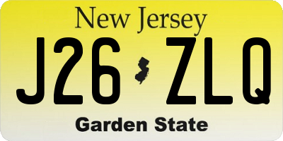 NJ license plate J26ZLQ