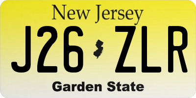 NJ license plate J26ZLR