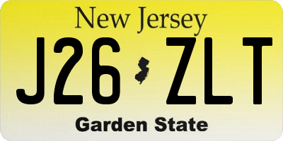 NJ license plate J26ZLT