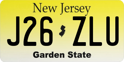 NJ license plate J26ZLU