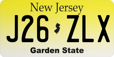 NJ license plate J26ZLX