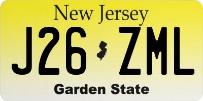 NJ license plate J26ZML
