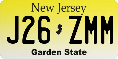 NJ license plate J26ZMM