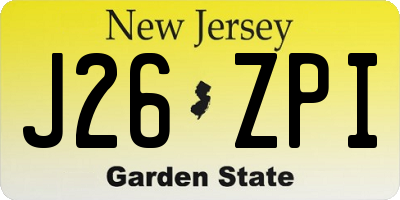 NJ license plate J26ZPI