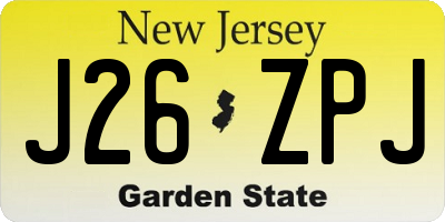 NJ license plate J26ZPJ