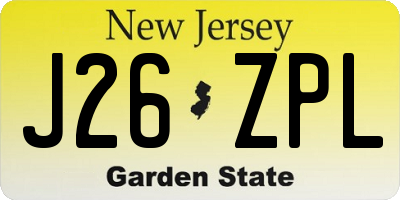 NJ license plate J26ZPL