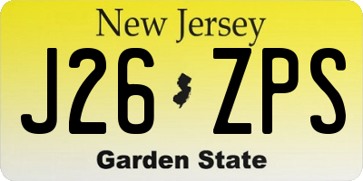NJ license plate J26ZPS