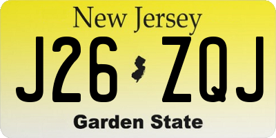 NJ license plate J26ZQJ
