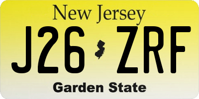 NJ license plate J26ZRF