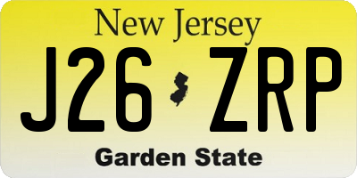 NJ license plate J26ZRP