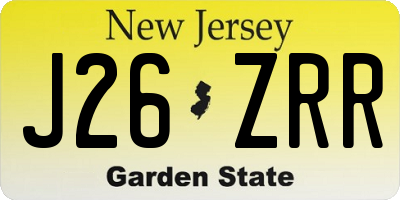 NJ license plate J26ZRR