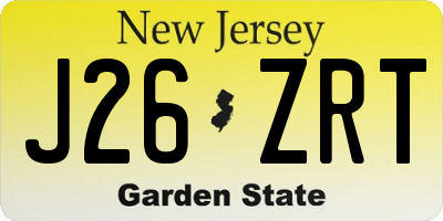 NJ license plate J26ZRT