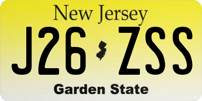 NJ license plate J26ZSS