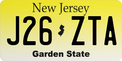 NJ license plate J26ZTA