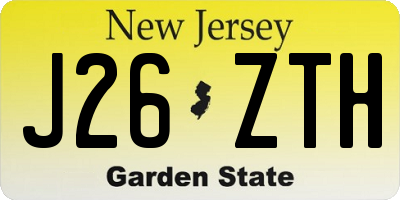 NJ license plate J26ZTH