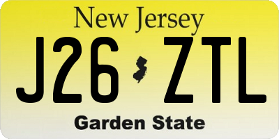 NJ license plate J26ZTL