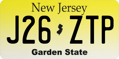 NJ license plate J26ZTP