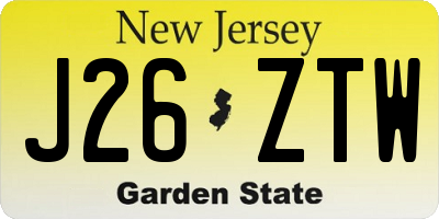 NJ license plate J26ZTW