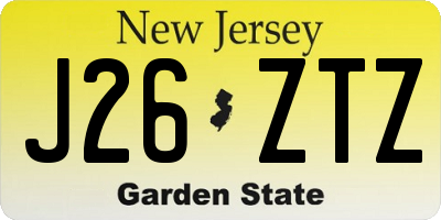 NJ license plate J26ZTZ