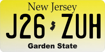 NJ license plate J26ZUH
