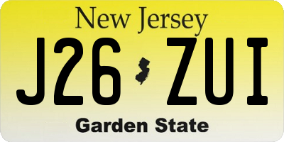NJ license plate J26ZUI