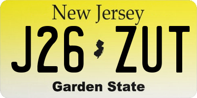 NJ license plate J26ZUT