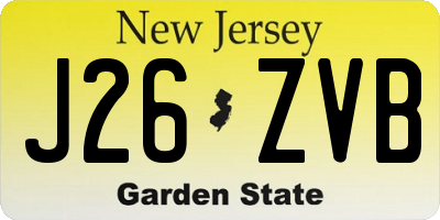 NJ license plate J26ZVB